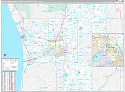 Grand Rapids-Wyoming Metro Area Wall Map Premium Style 2026